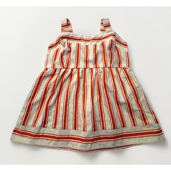CAbi Tops - Cabi Womens Medium Cream Orange Striped Sleeveless Strappy Smocked Babydoll Top